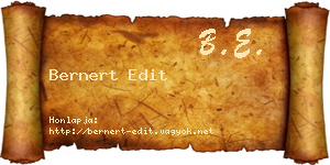 Bernert Edit névjegykártya